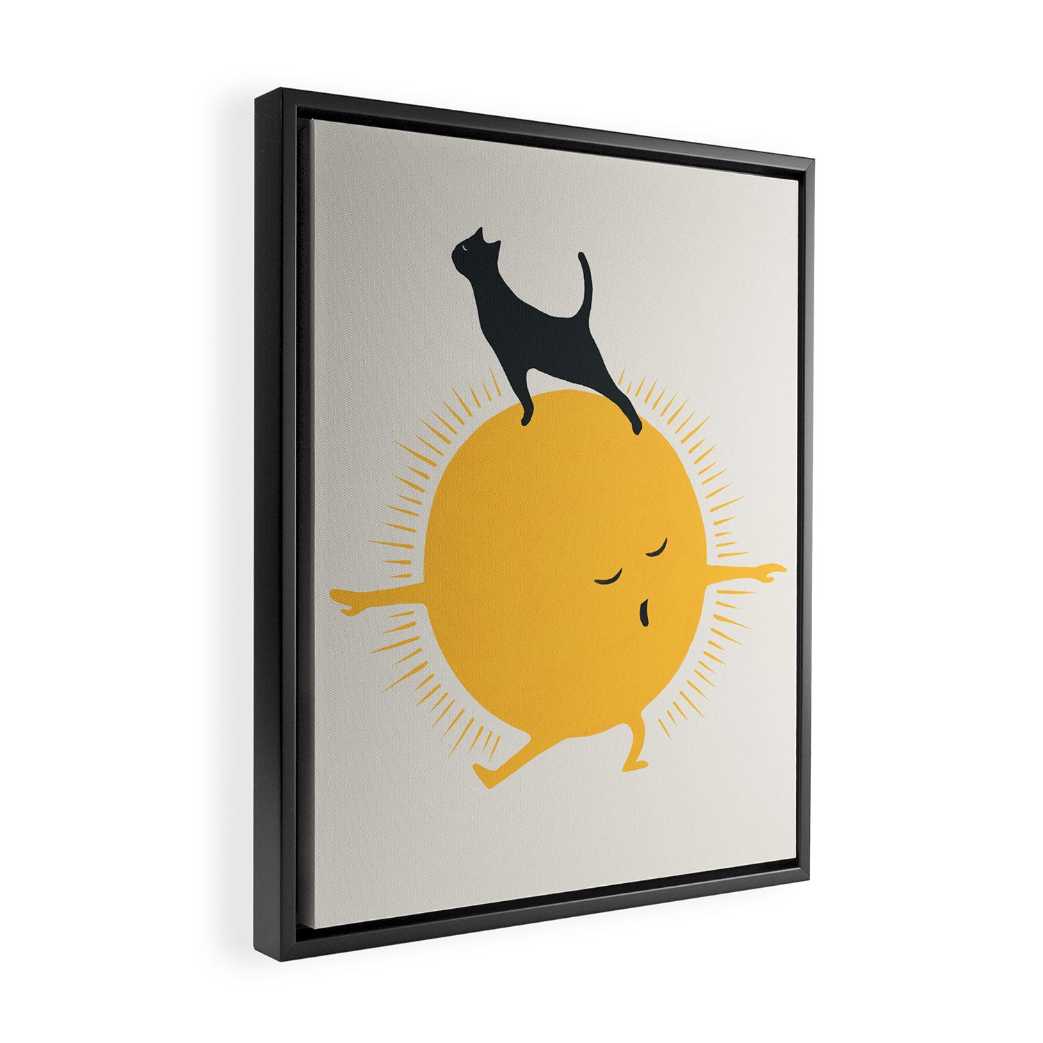 Good Meowâing 9 yoga warrior II Framed Canvas Print Gallery Image 2