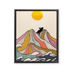 Good Morning Meow 3 - Reading Rainbow Framed Canvas Print Gallery Image 8