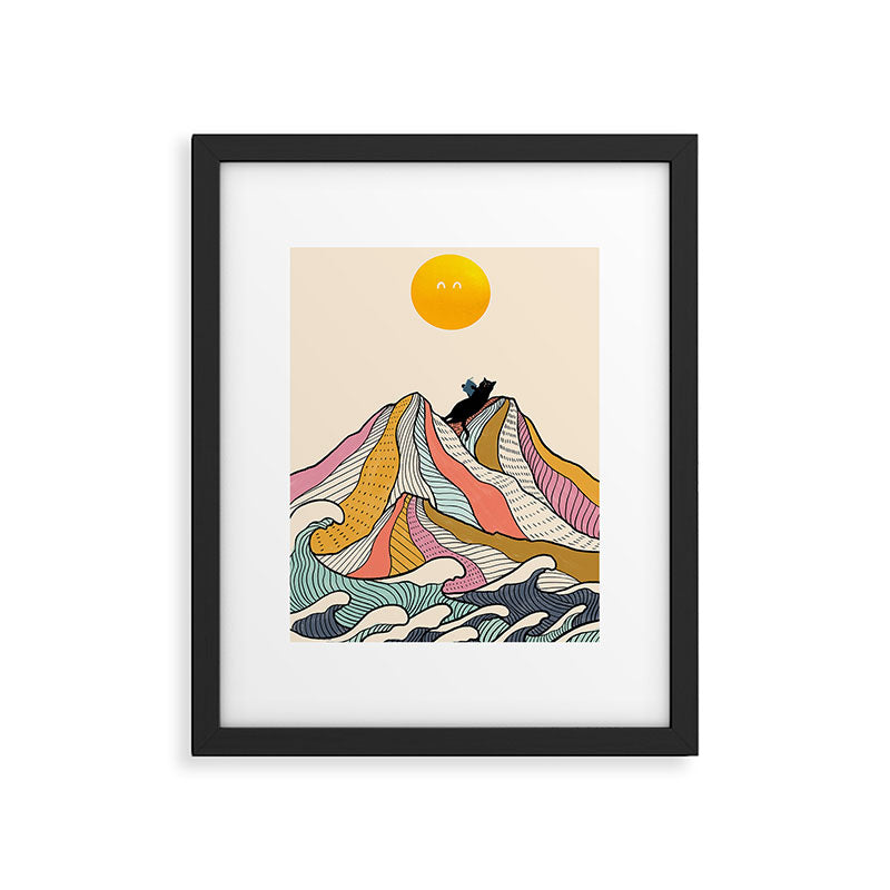 Good Morning Meow 3 - Reading Rainbow Framed Art Print Gallery Image 6