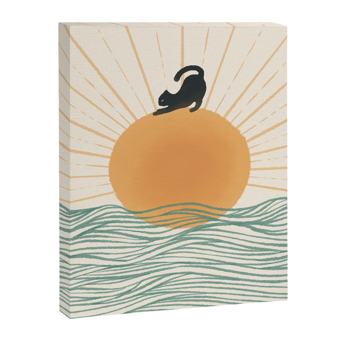 Good Morning Meow 7 Sunny Day Ocean  Canvas Print Gallery Image 1