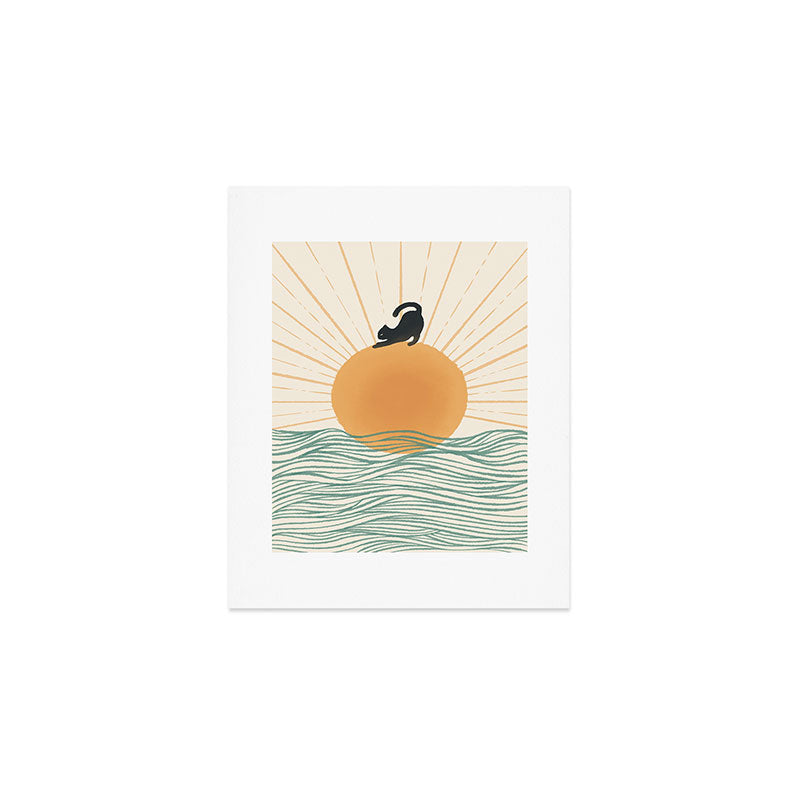 Good Morning Meow 7 Sunny Day Ocean  Art Print