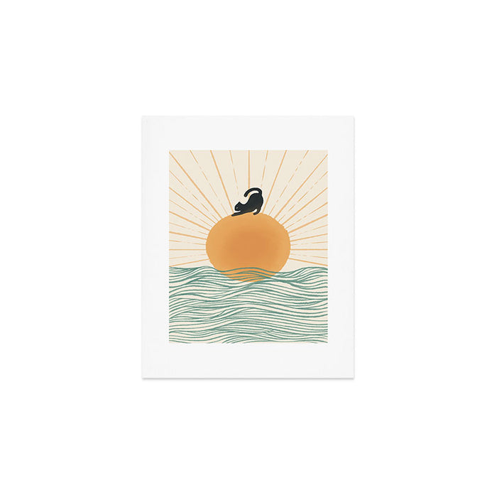 Good Morning Meow 7 Sunny Day Ocean  Art Print Gallery Image 1