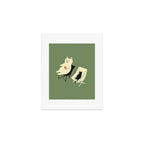 Happy go Lucky Cat 4r relax enjoy coffee on chair Art Print Gallery Image 1