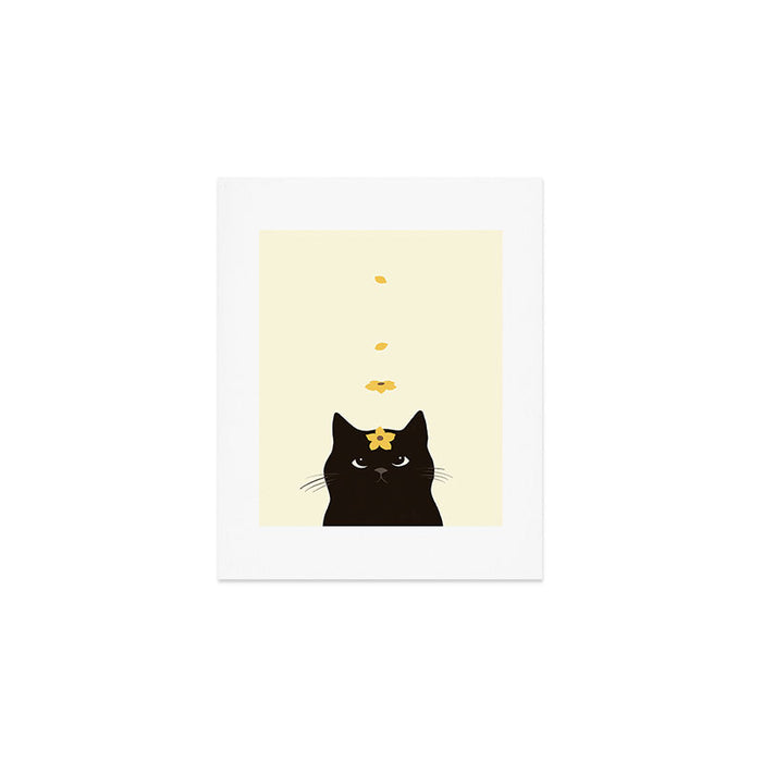 Hidden cat 20 spring yellow flower Art Print Gallery Image 1