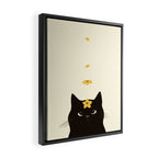 Hidden cat 20 spring yellow flower Framed Canvas Print Gallery Image 2