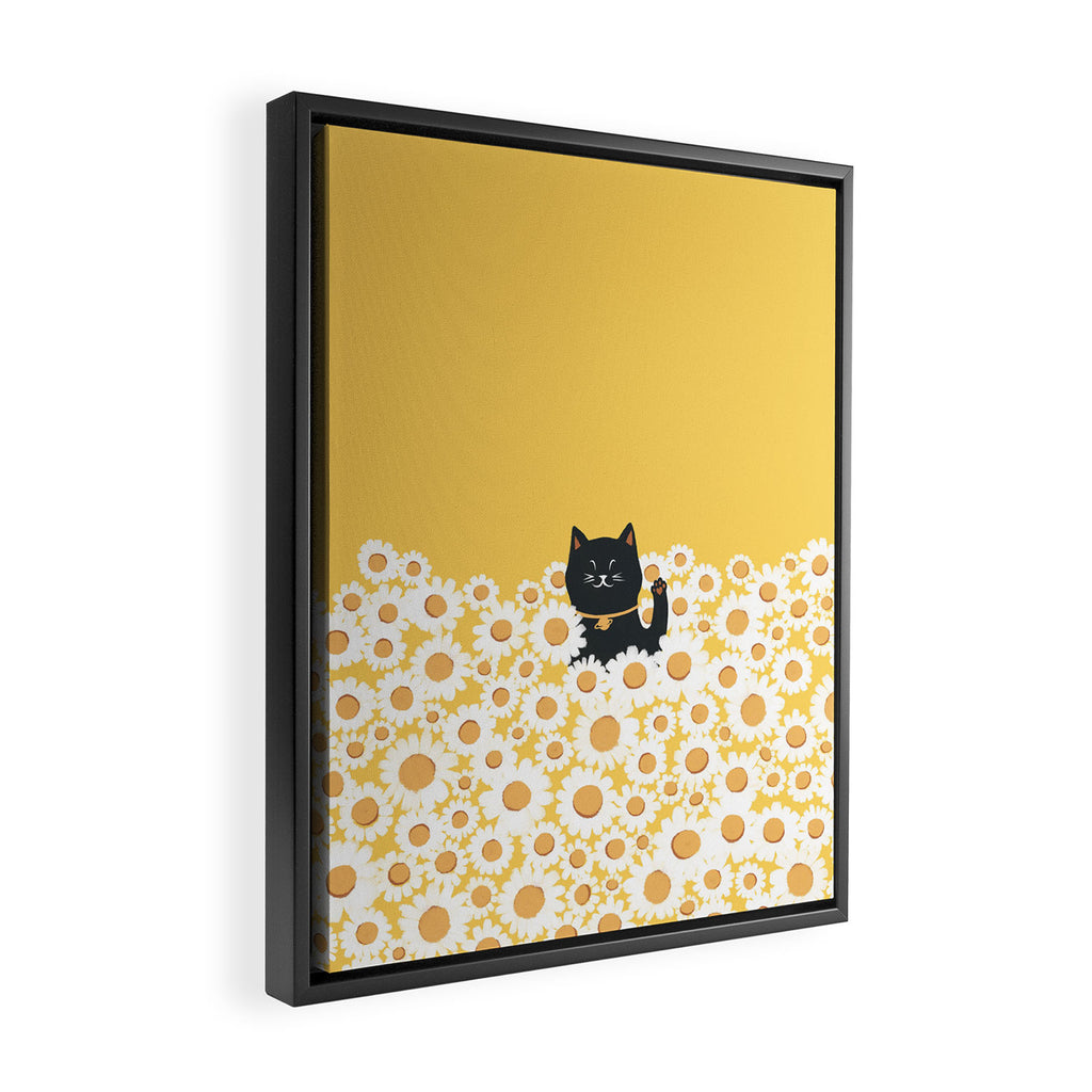 Hidden cat 23 hello annyeong Framed Canvas Print Gallery Image 2