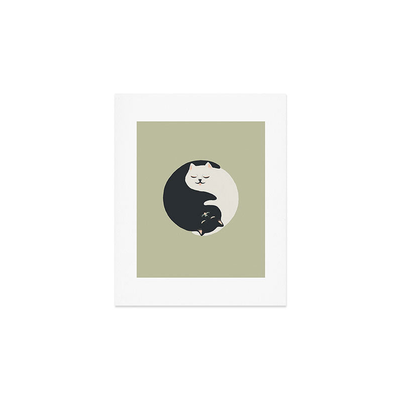 Hidden cat 26 yin yang hug Art Print Gallery Image 1