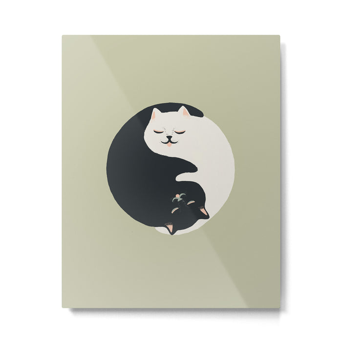 Hidden cat 26 yin yang hug Metal Print Gallery Image 1