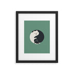 Hidden cat 26g Green yin yang hug Framed Art Print Gallery Image 6