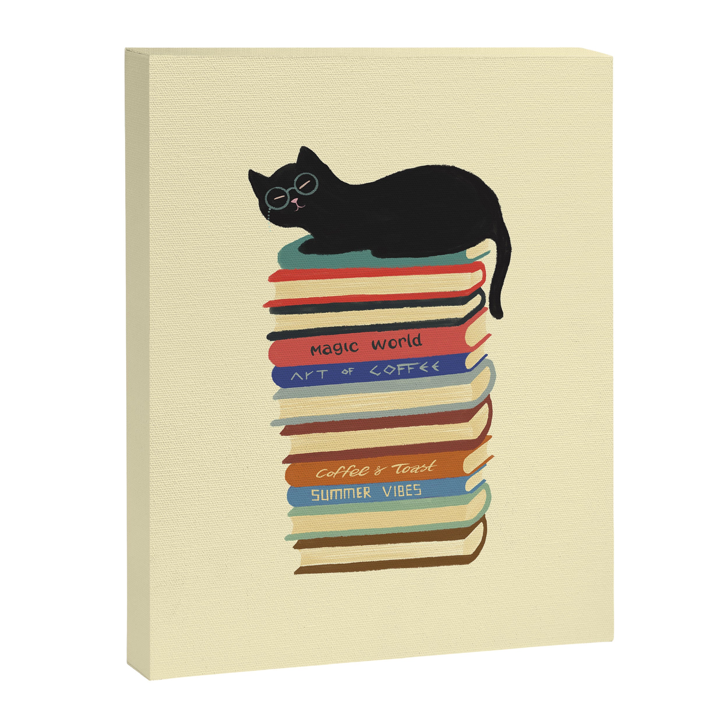Hidden cat 31 reading books  Canvas Print Gallery Image 6