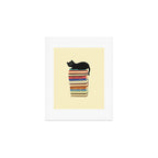 Hidden cat 31 reading books  Art Print Gallery Image 1