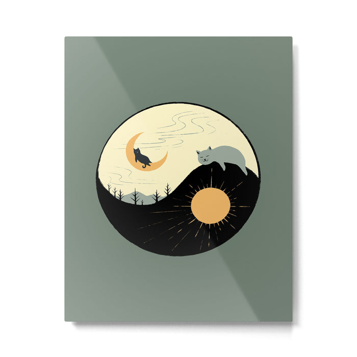 Hidden cat 36 yin yang balance Metal Print Gallery Image 1