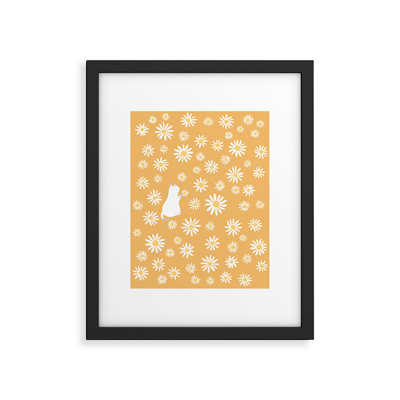 Hidden cat 44 flowers fall  Framed Art Print Gallery Image 5