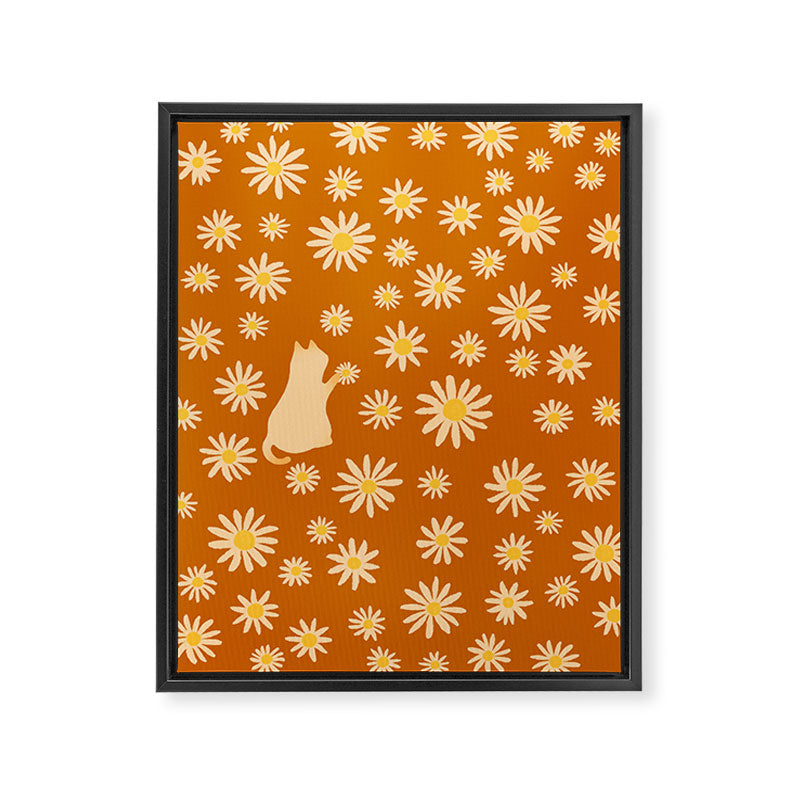 Hidden cat 44o Autumn flowers fall Framed Canvas Print Gallery Image 6