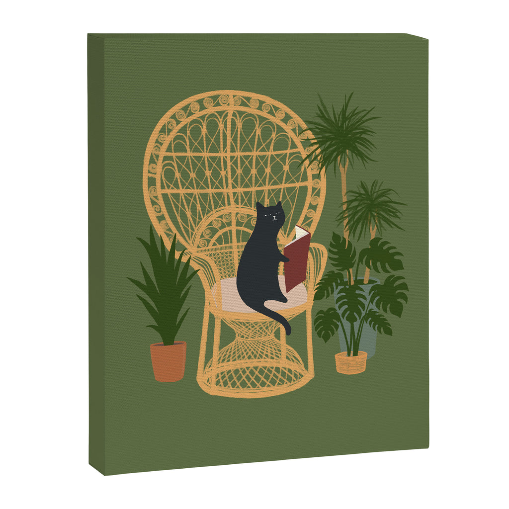 Hidden cat 51 private forest reading area rattan chair Canvas Print Gallery Image 8