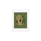 Hidden cat 51 private forest reading area rattan chair Art Print Gallery Image 1
