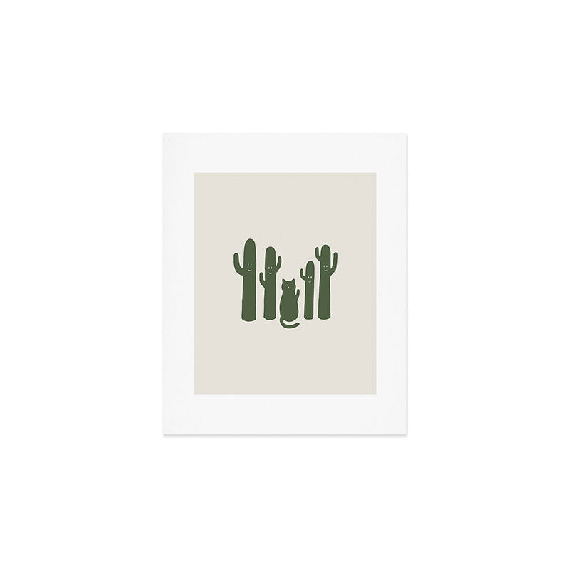 Hidden cat 55g green CATus Art Print Gallery Image 1