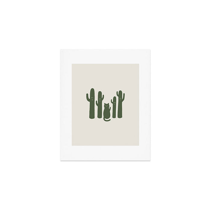 Hidden cat 55g green CATus Art Print Gallery Image 1