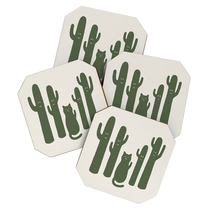 Hidden cat 55g green CATus Coaster Gallery Image 1