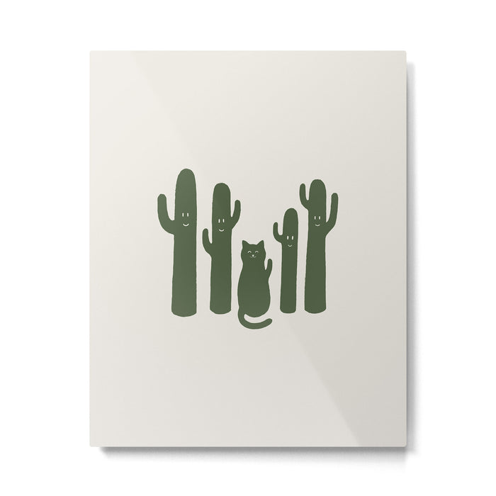 Hidden cat 55g green CATus Metal Print Gallery Image 1