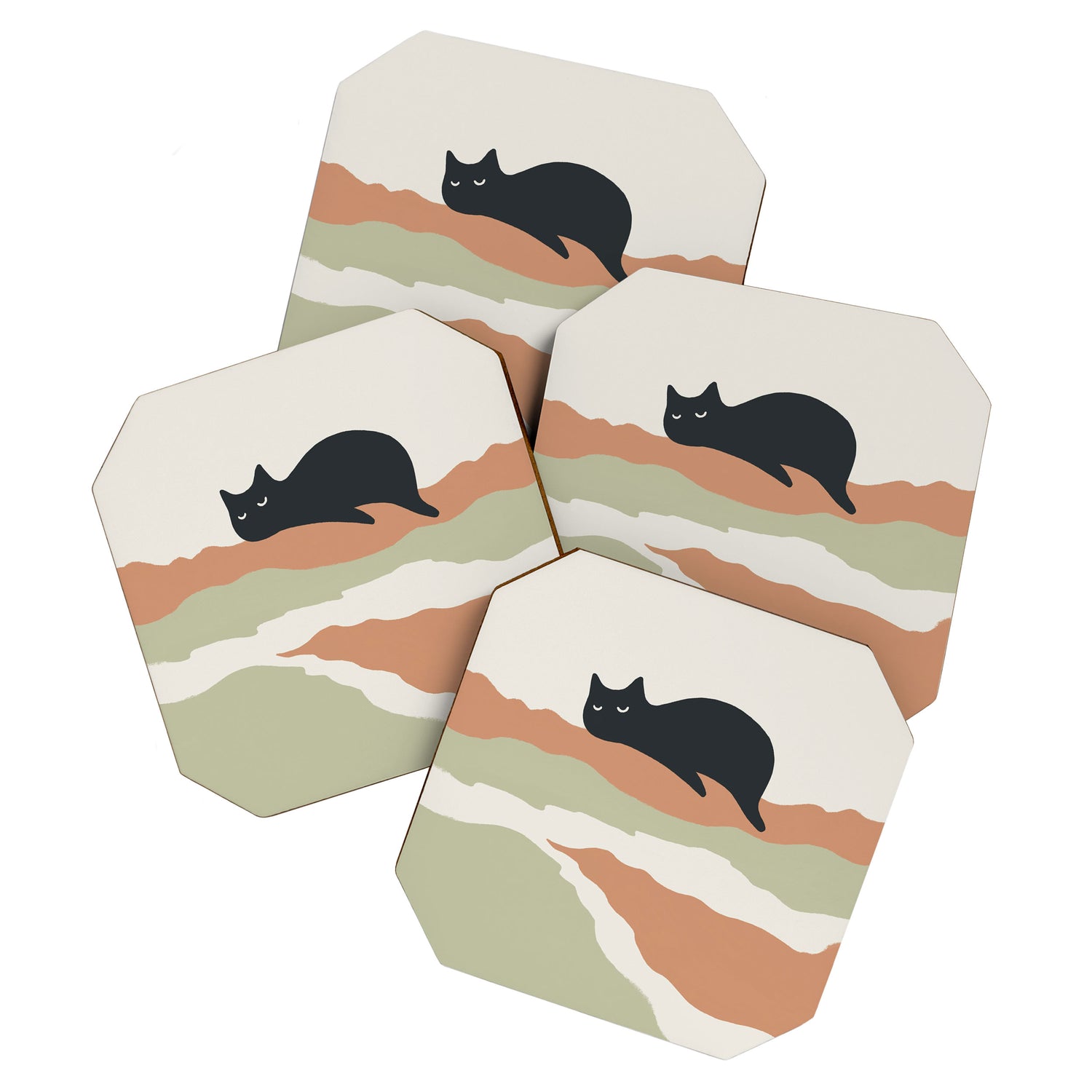 Magic meow 3 lazy cat Coaster Gallery Image 1