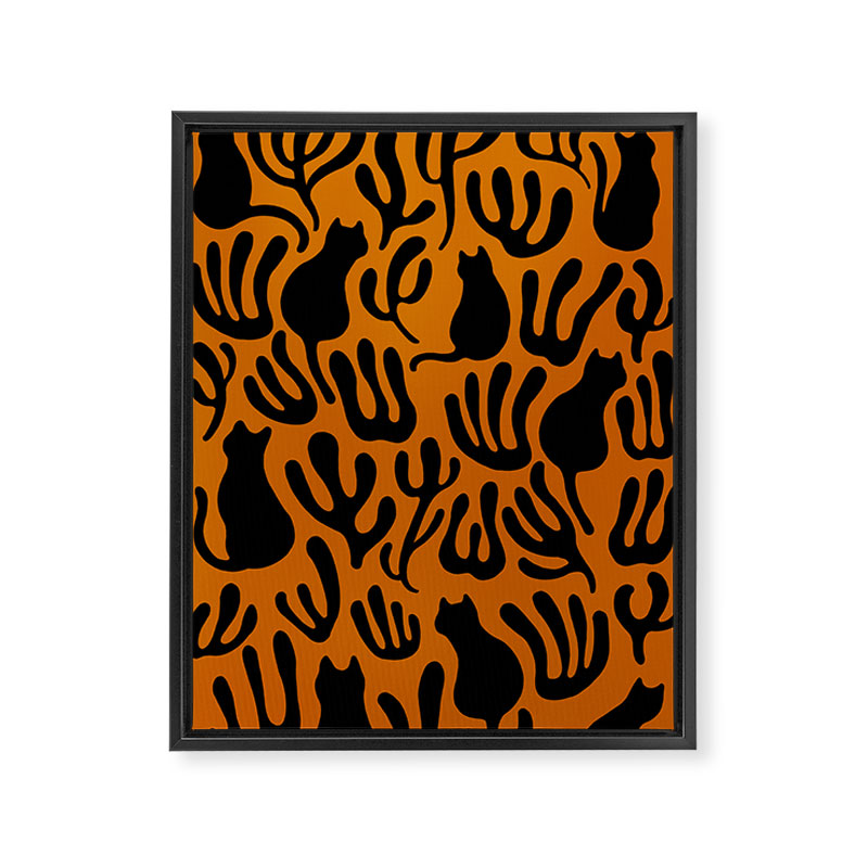 Pattern Cat 02a Autumn Framed Canvas Print Gallery Image 8