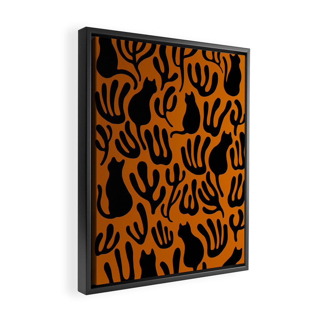 Pattern Cat 02a Autumn Framed Canvas Print Gallery Image 2