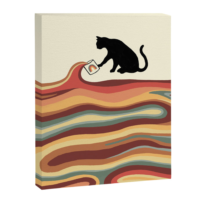 Rainbow cat 1 coffee milk drop Canvas Print Gallery Image 1