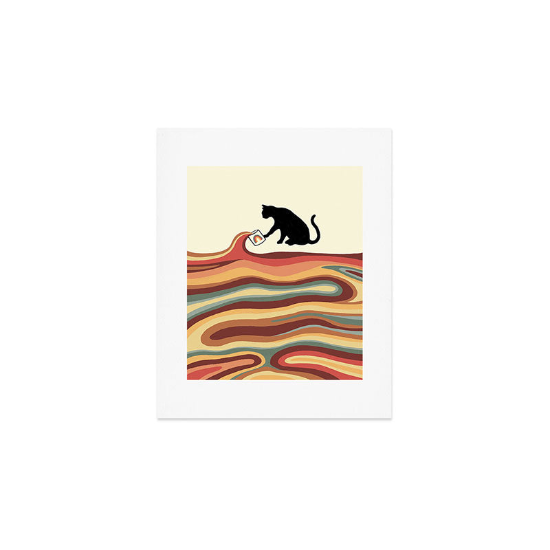 Rainbow cat 1 coffee milk drop Art Print Gallery Image 1