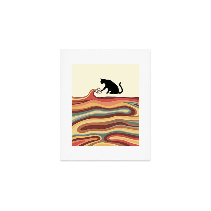 Rainbow cat 1 coffee milk drop Art Print Gallery Image 1