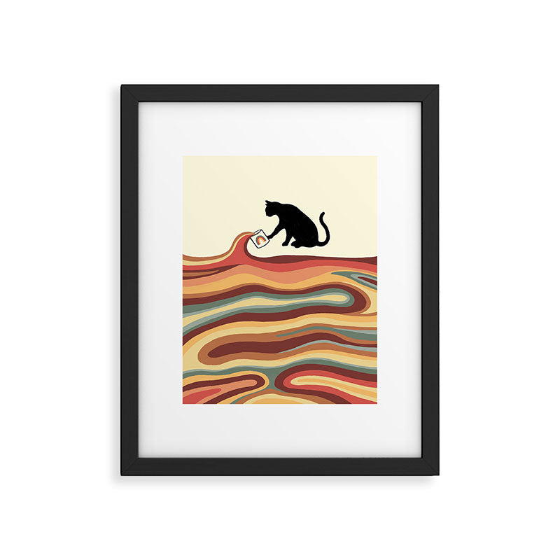 Rainbow cat 1 coffee milk drop Framed Art Print Gallery Image 5