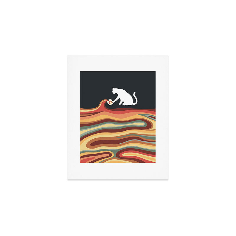 Rainbow cat 1b black magic coffee milk drop Art Print Gallery Image 1