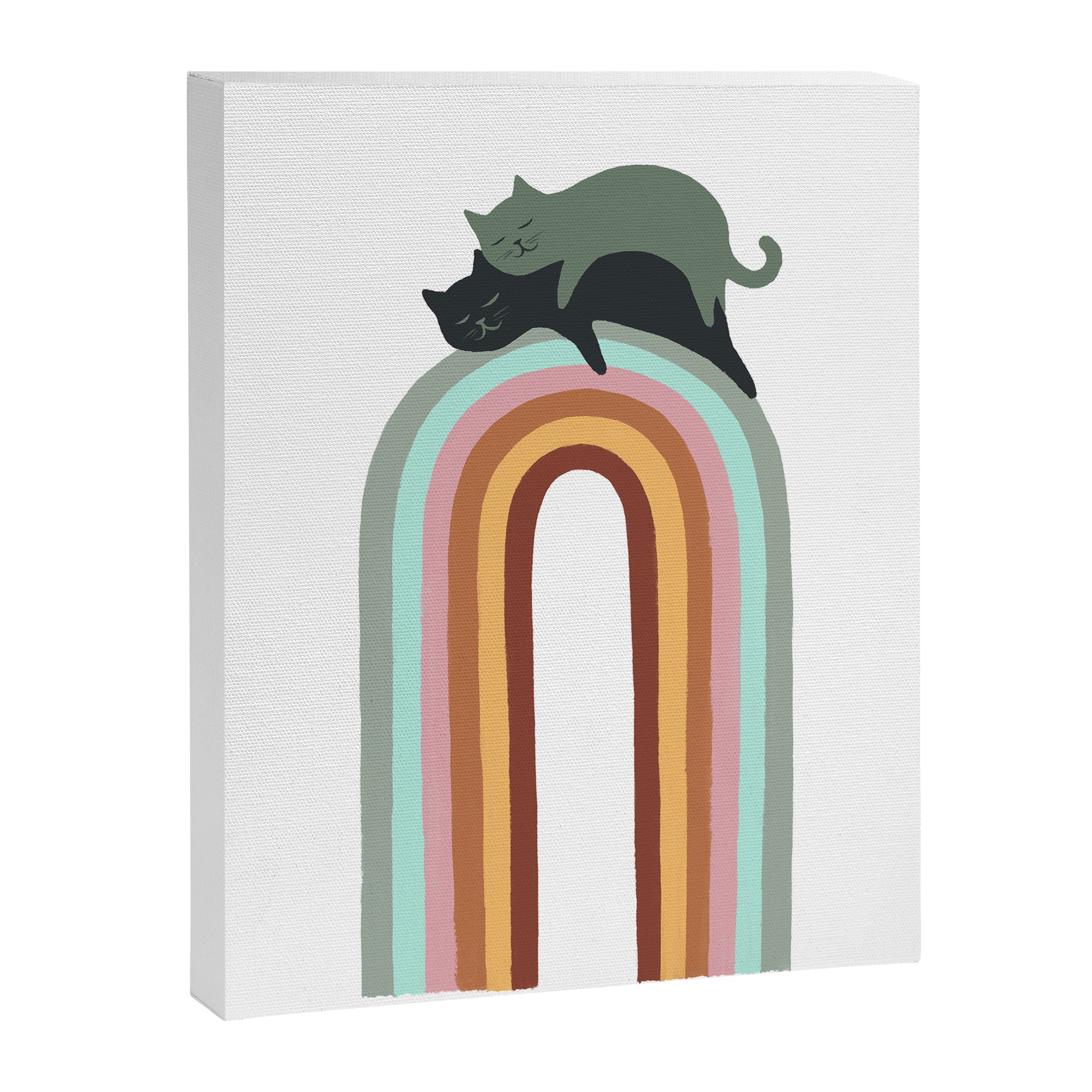 Rainbow cat 3 lover hugs Canvas Print Gallery Image 6