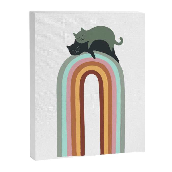 Rainbow cat 3 lover hugs Canvas Print Gallery Image 1