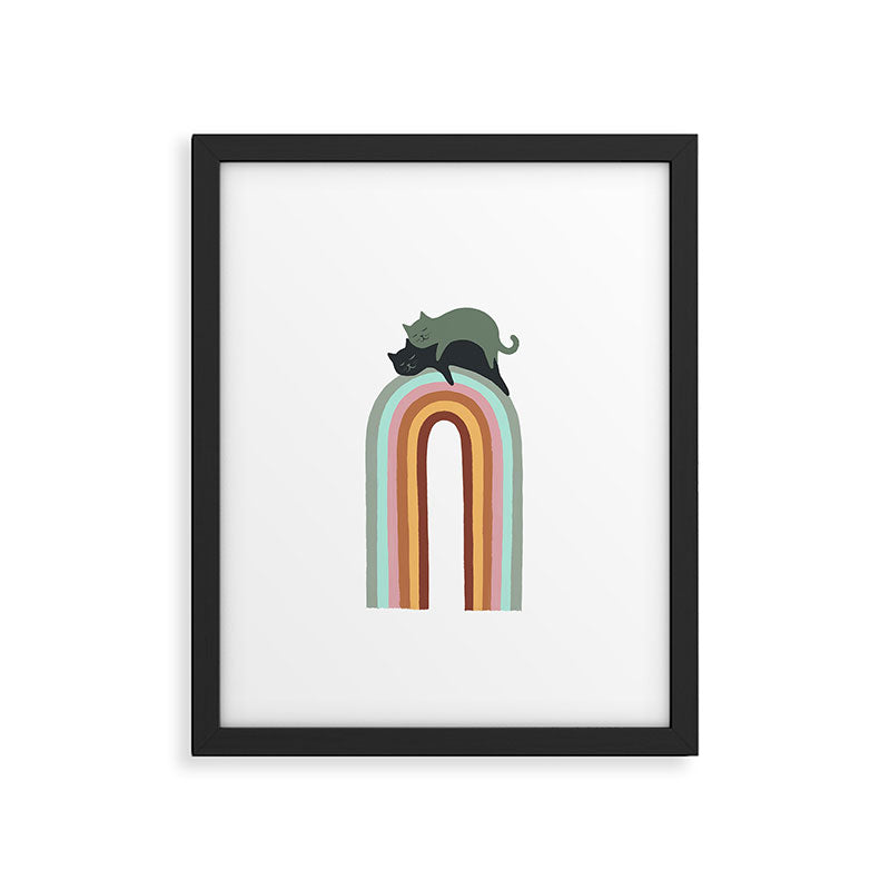 Rainbow cat 3 lover hugs Framed Art Print Gallery Image 5