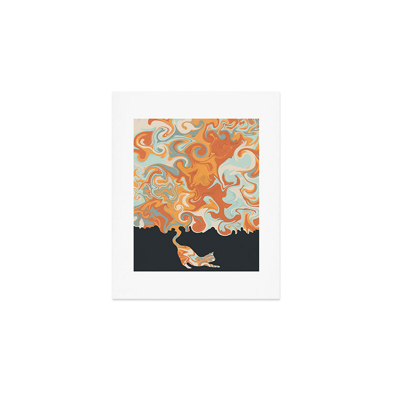 Rainbow cat 4 yoga meow Art Print Gallery Image 1