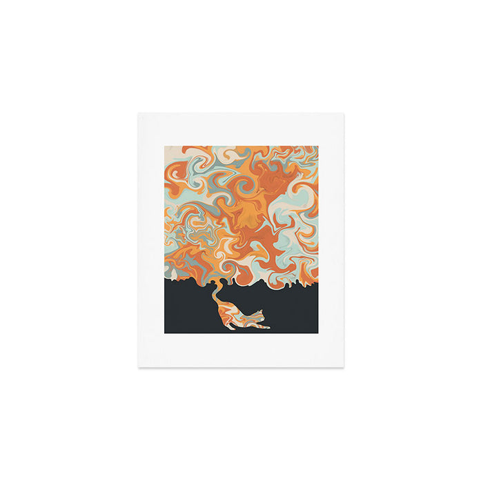 Rainbow cat 4 yoga meow Art Print Gallery Image 1