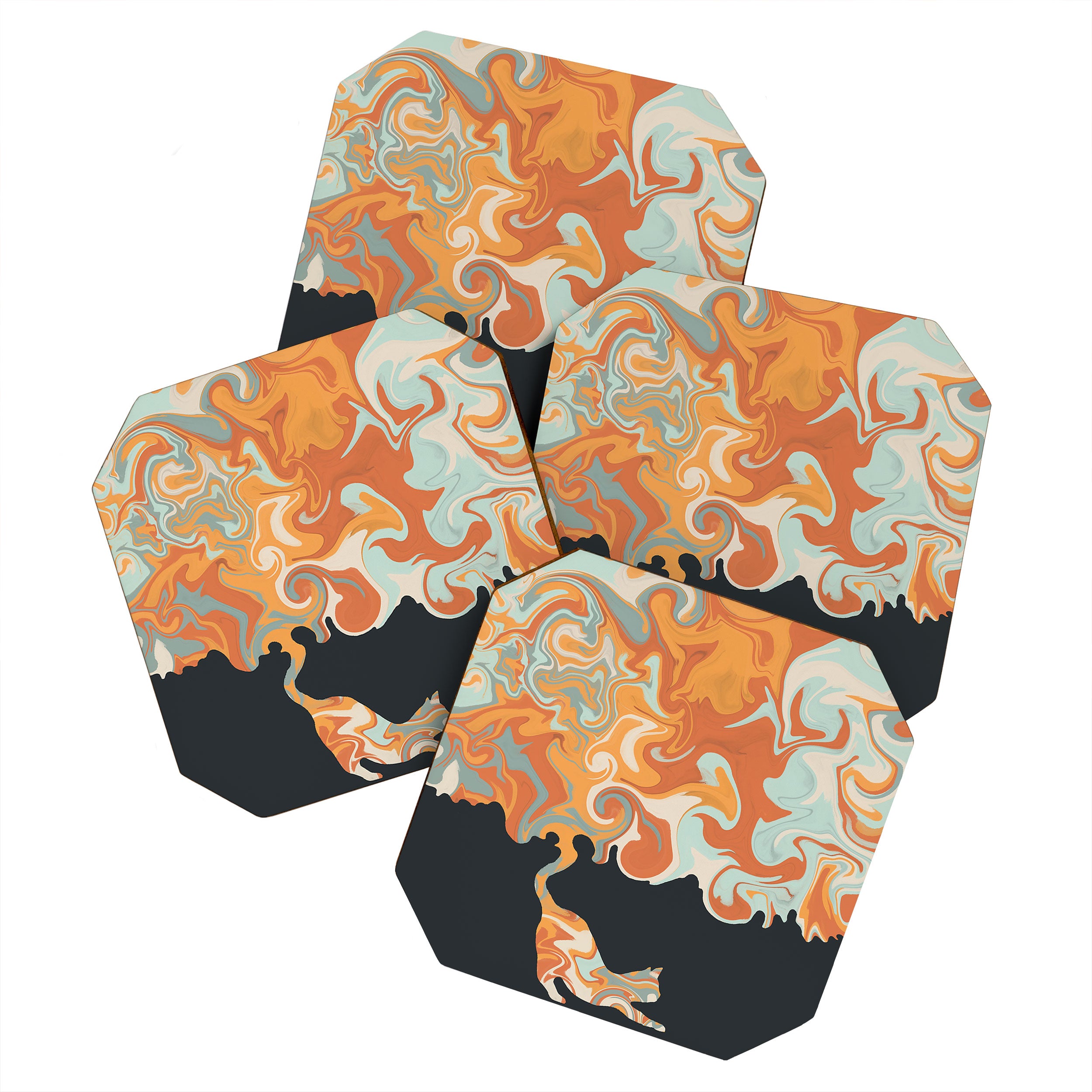Rainbow cat 4 yoga meow Coaster Gallery Image 1