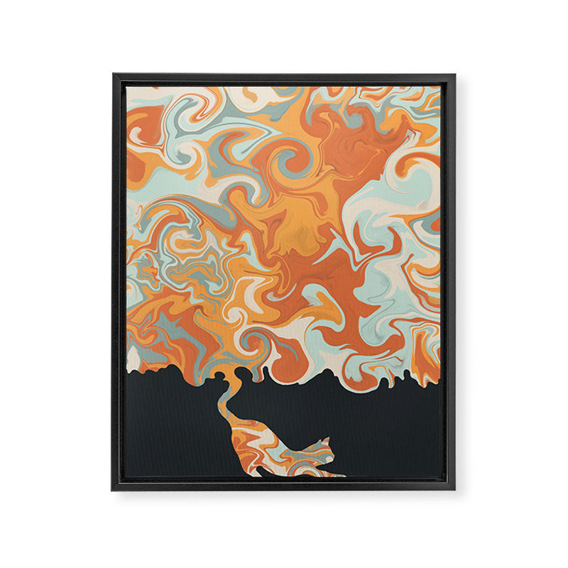 Rainbow cat 4 yoga meow Framed Canvas Print Gallery Image 6
