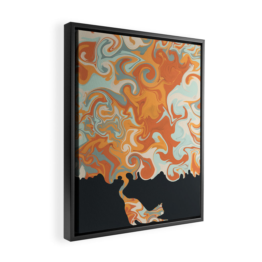Rainbow cat 4 yoga meow Framed Canvas Print Gallery Image 2