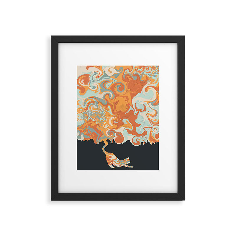 Rainbow cat 4 yoga meow Framed Art Print Gallery Image 5