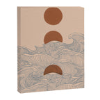 Vintage abstract landscape the great wave ocean sunset moon Canvas Print Gallery Image 8
