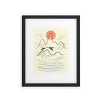 Watercolor 9 Abstraction minimal landscape lover bird Framed Art Print Gallery Image 6