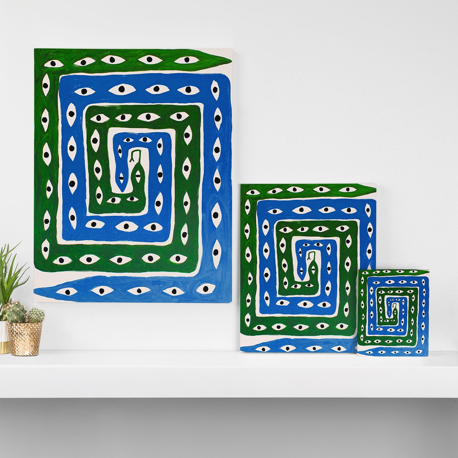 The Good Eye Snake Green/Blue Canvas Print Gallery Image 3