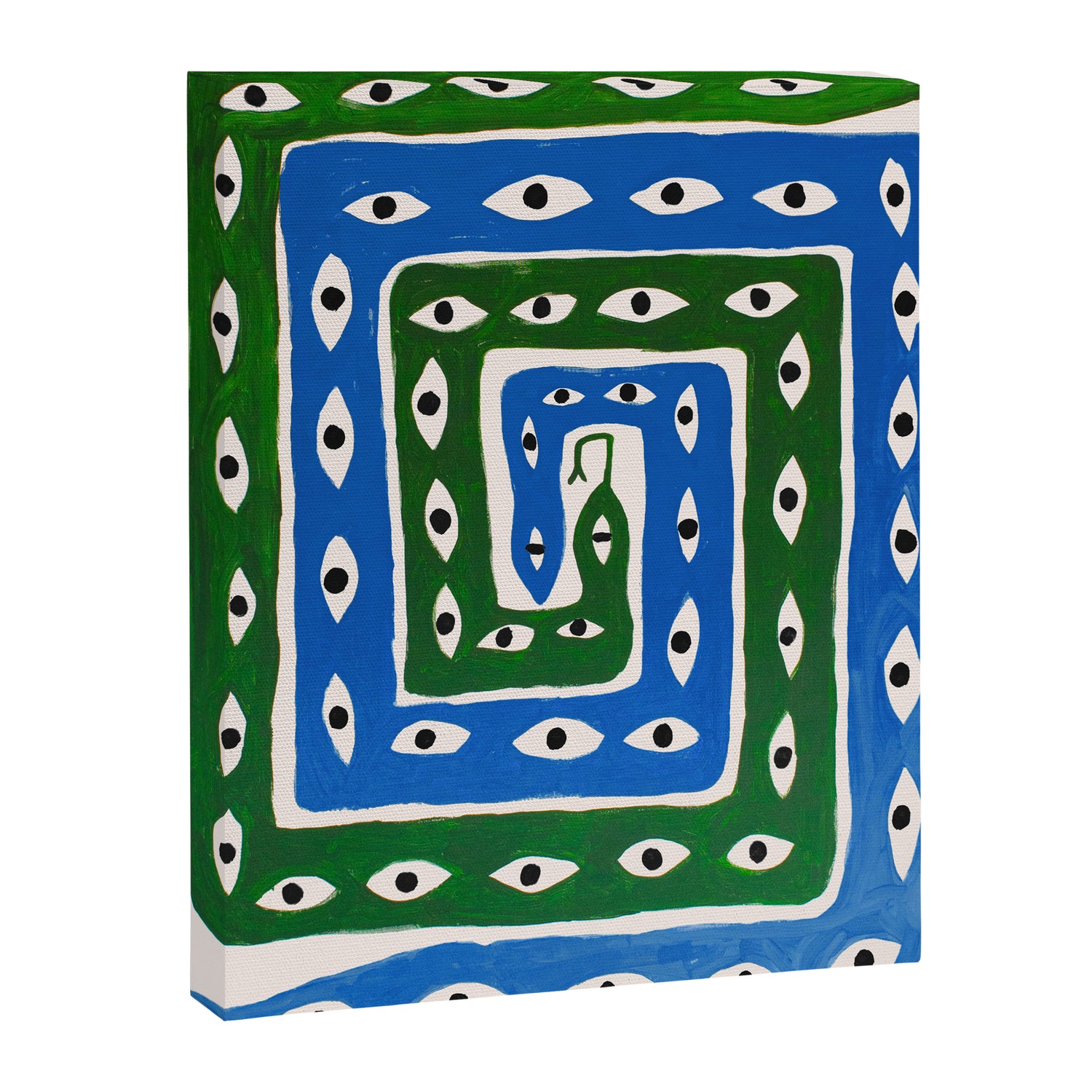 The Good Eye Snake Green/Blue Canvas Print Gallery Image 3
