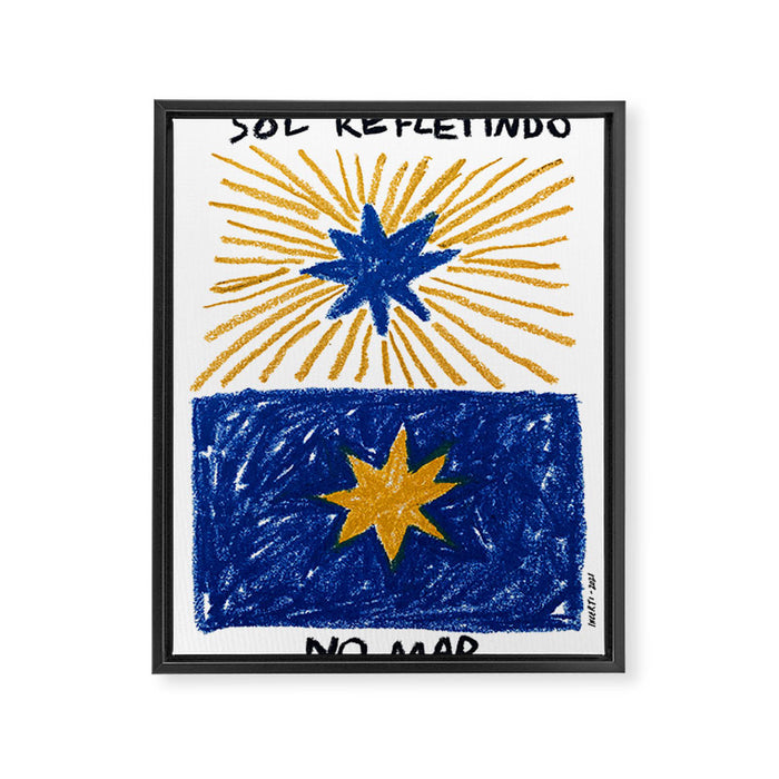 The sun reflecting on the sea Framed Canvas Print Gallery Image 1