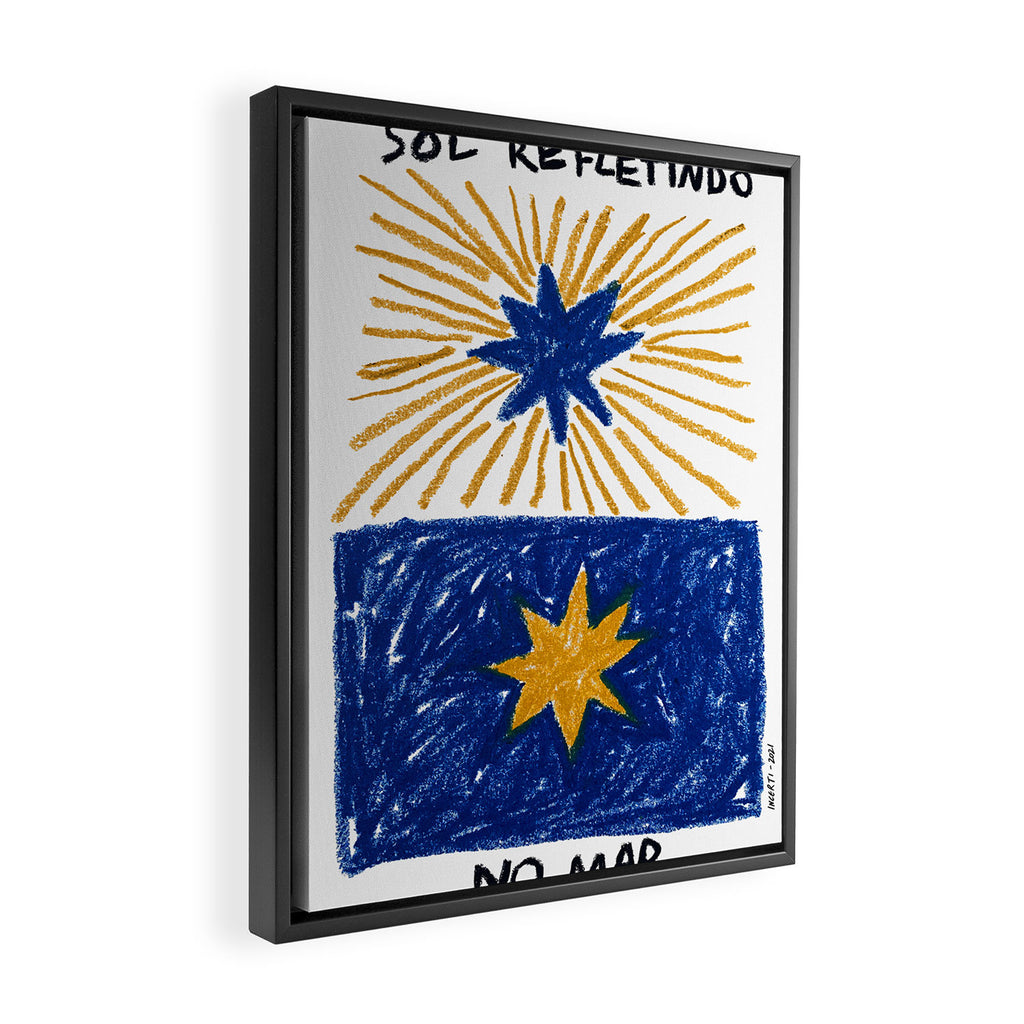 The sun reflecting on the sea Framed Canvas Print Gallery Image 2