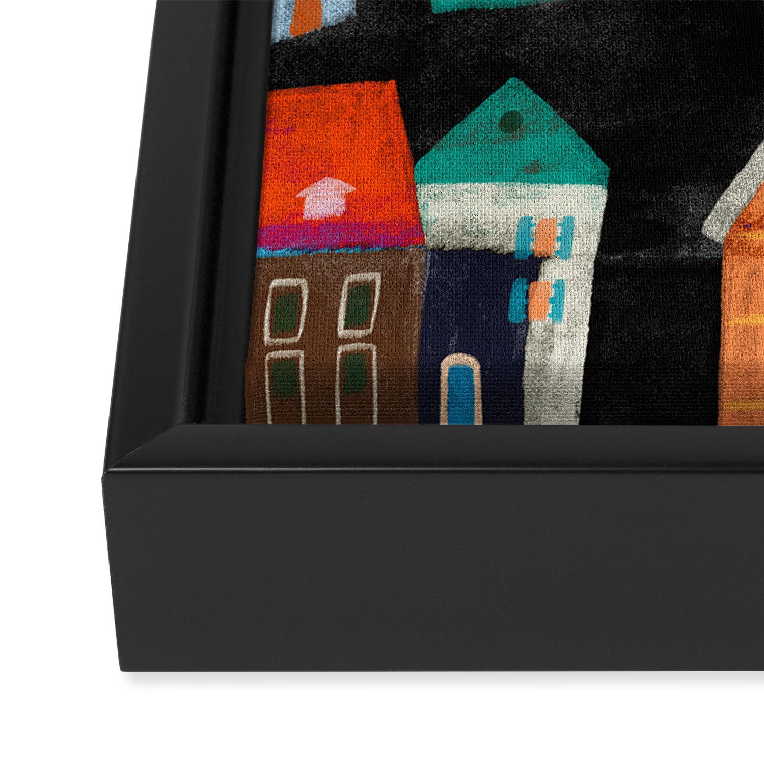 Neon Village Framed Canvas Print Gallery Image 3