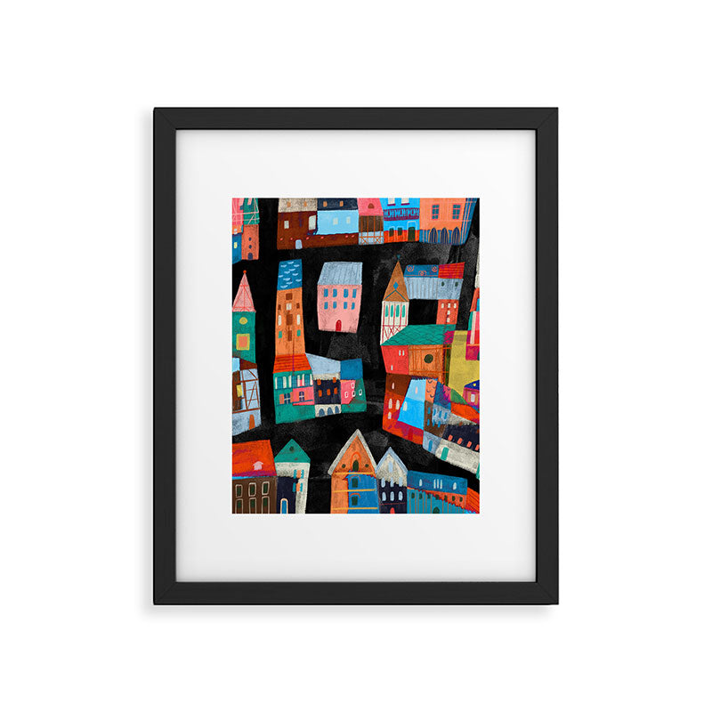 Neon Village Framed Art Print Gallery Image 5