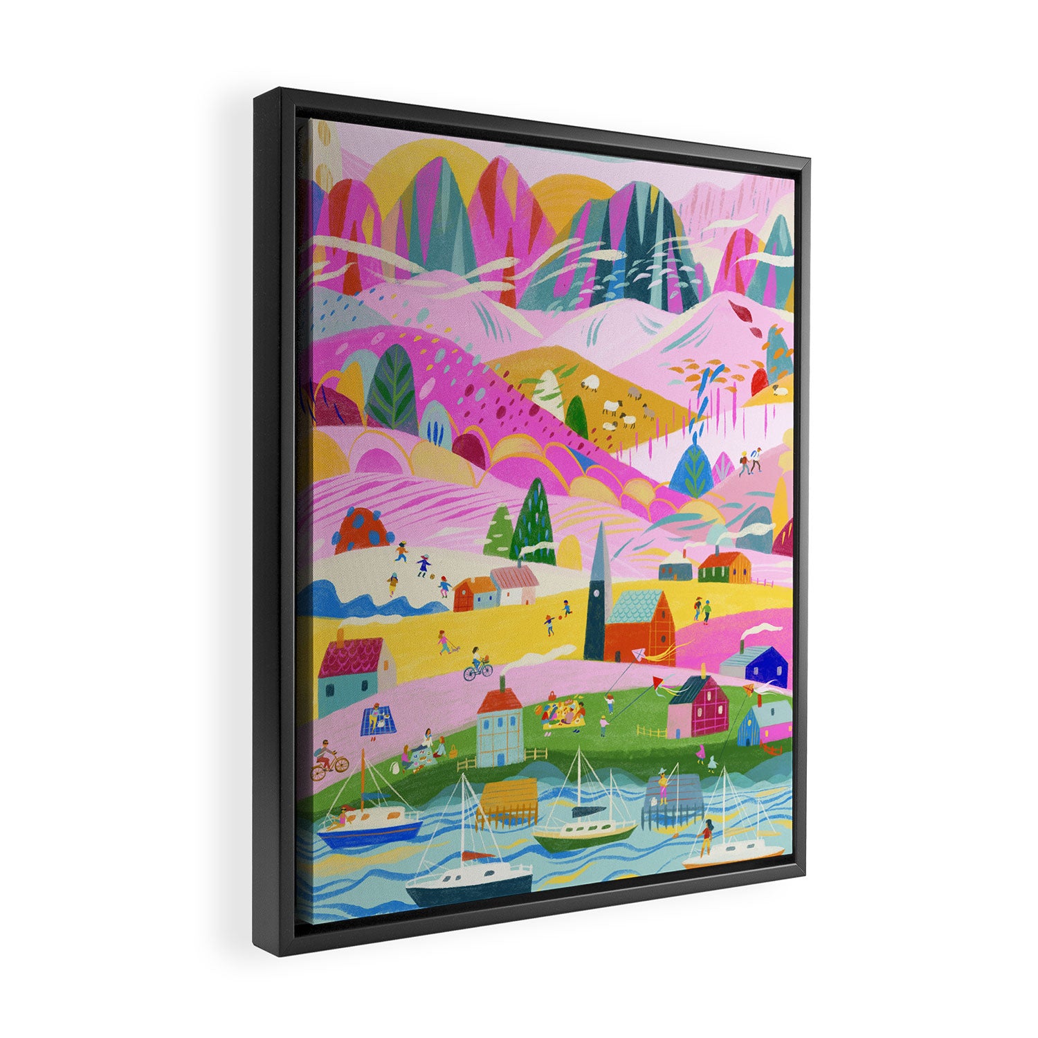 Pink Mountain Framed Canvas Print Gallery Image 2